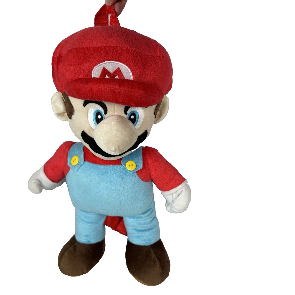 Nintendo Super Mario Bros Brothers Plush Backpack Stuffed Figure Toy Zip 18"